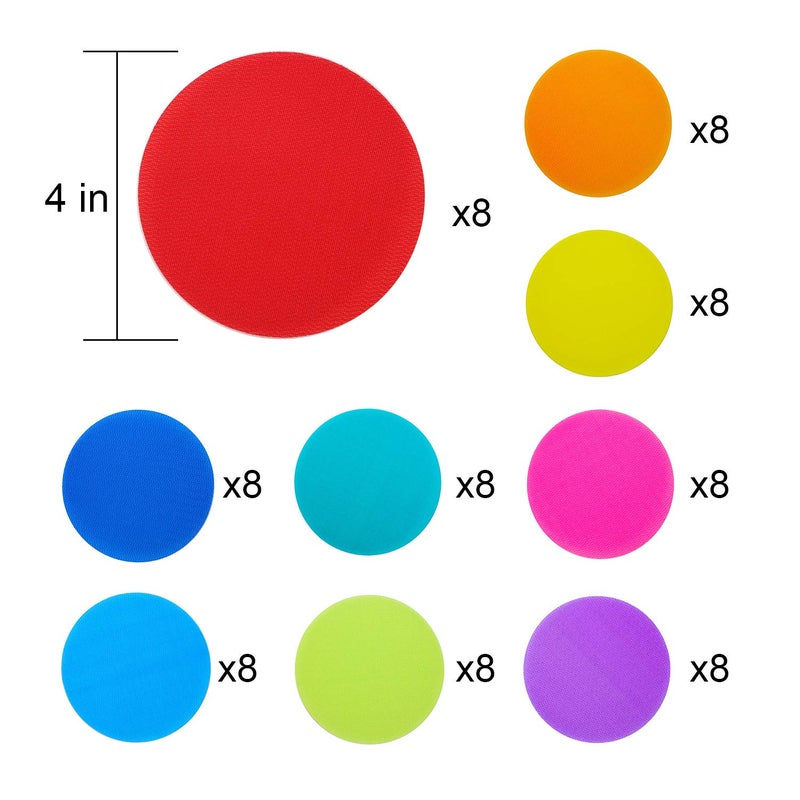Aaskuu Carpet Floor Spots Markers, Circles Dots for Teachers and Kids, 4 Inch 72 Pack, Flexible Classroom Rug Mats for Preschool Kindergarten Organization - Image 2